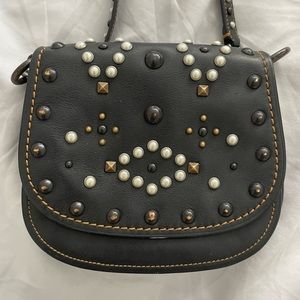 Leather coach crossbody purse